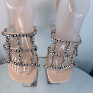 Size 8.5 “Open Edit” Diamond Rhinestone Evening Shoes Reg $80 Now $28